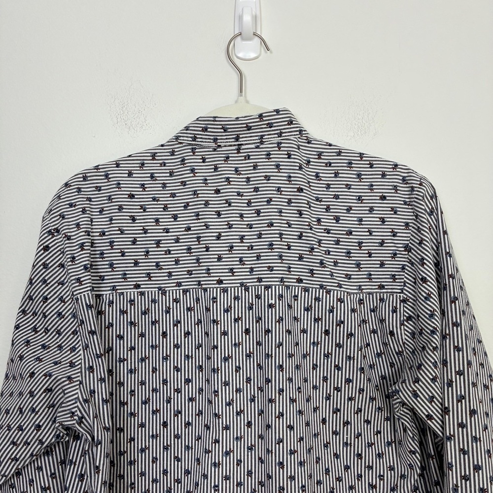 Vintage Cherokee Striped Floral Button Down Shirt Cotton Women S Cottage Western - Picture 7 of 9